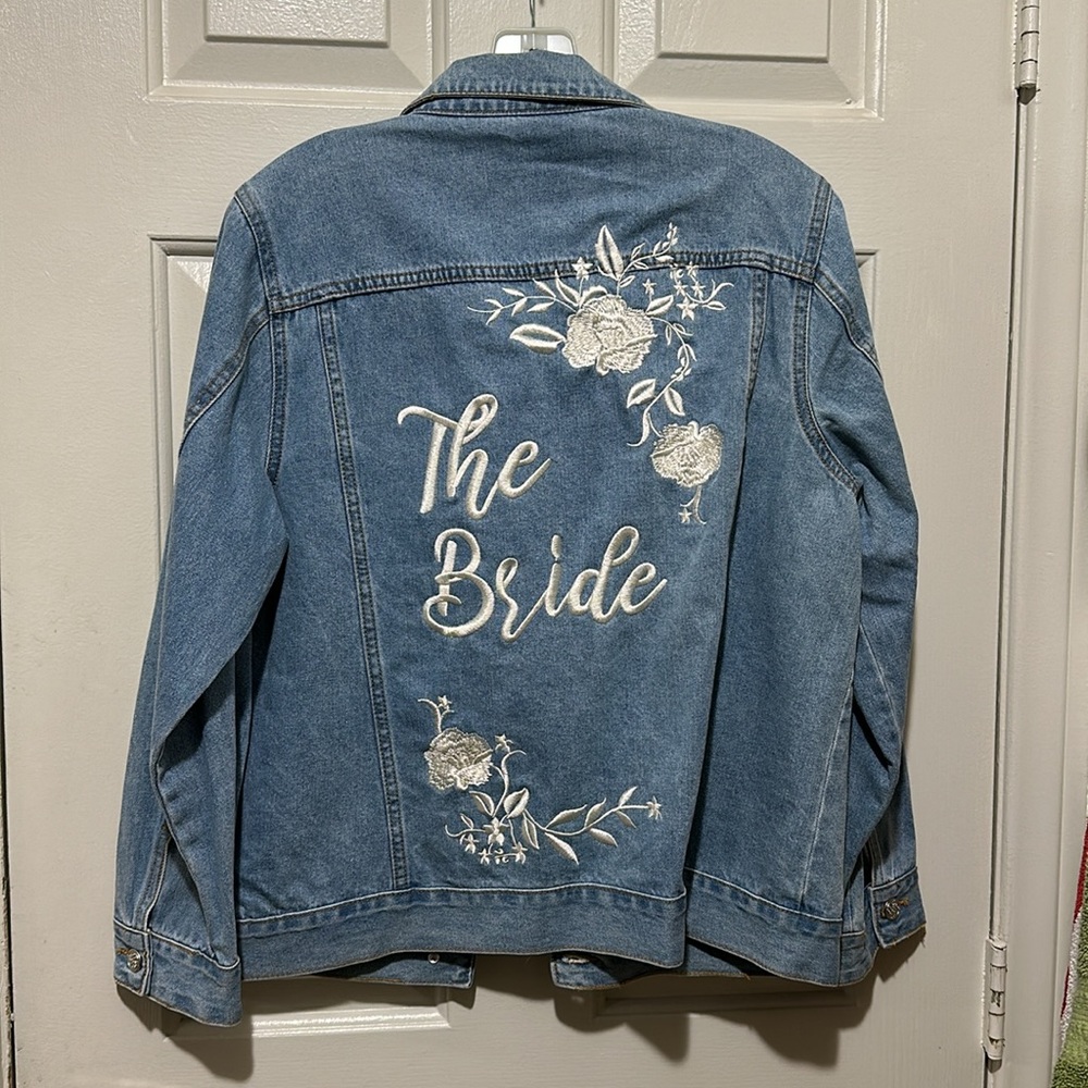 Denim “The Bride” jacket from David’s Bridal, size L